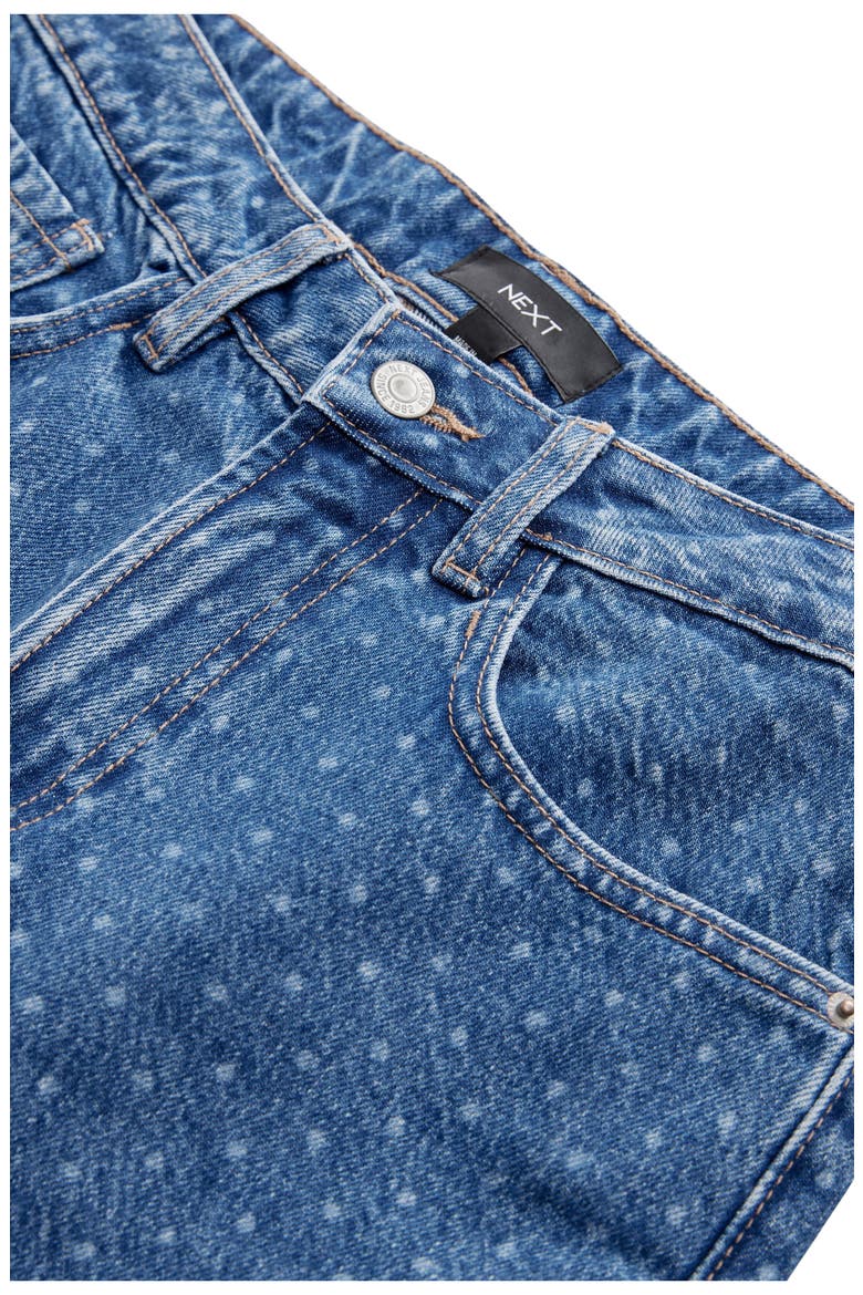Polka Dot Straight Leg Jeans, Alternate, color, BLUE