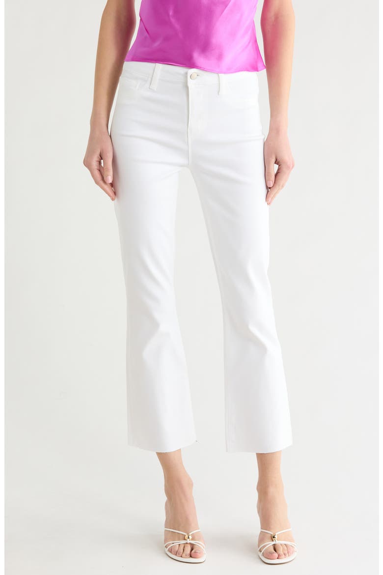 Kendra Coated High Waist Crop Flare Jeans, Main, color, BLANC COATED
