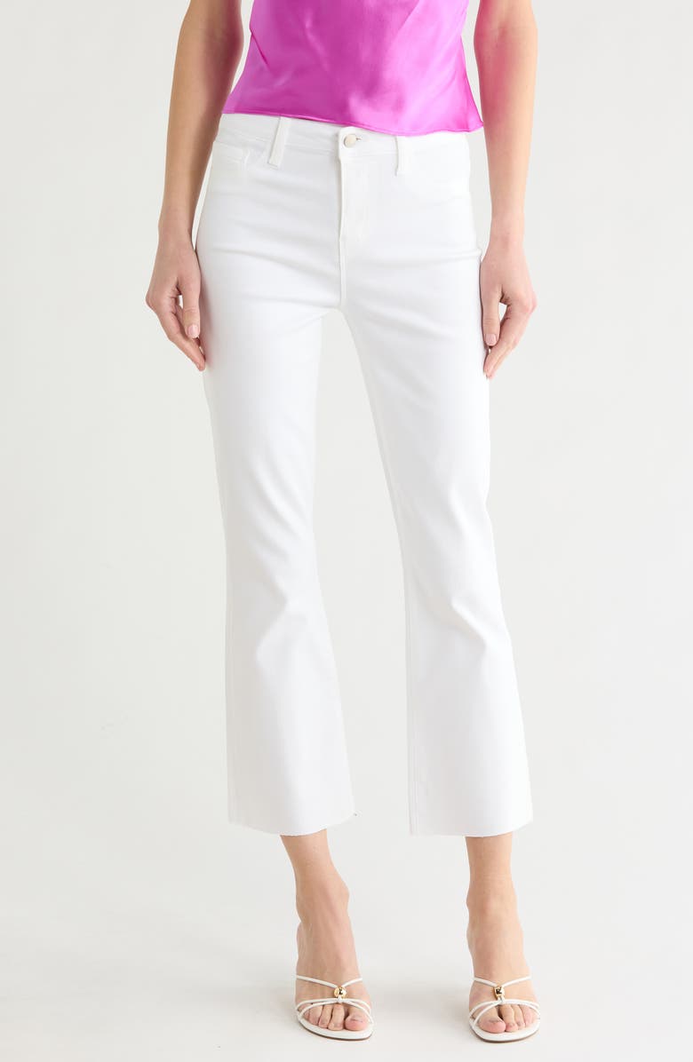 L'AGENCE Kendra Coated High Waist Crop Flare Jeans, Main, color, Blanc Coated
