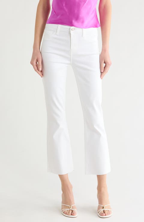 Kendra Coated High Waist Crop Flare Jeans