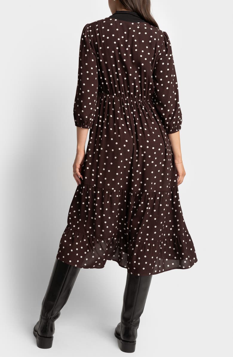 Seraphine Polka Dot Maternity/Nursing Midi Dress, Alternate, color, 