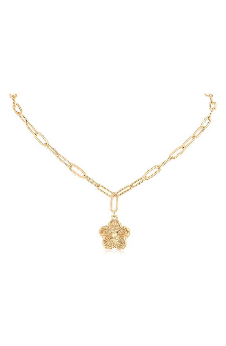 JARDIN Clover Pendant Necklace, Main, color, Gold