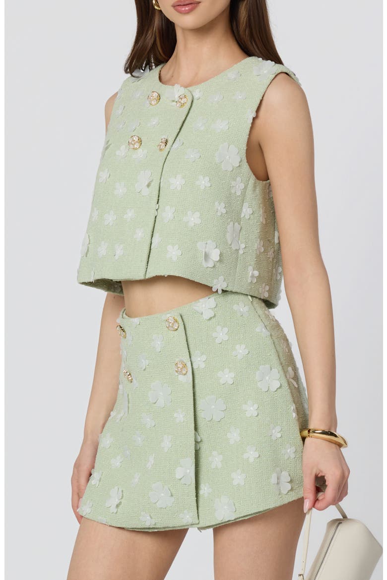Janell Floral Appliqué Vest, Alternate, color, MINT
