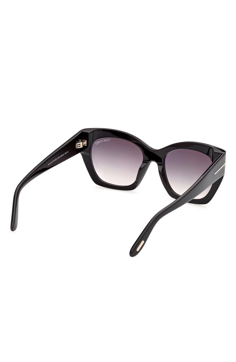 TOM FORD Joni 54mm Gradient Butterfly Sunglasses, Alternate, color, Black / Rose Gold / Smoke