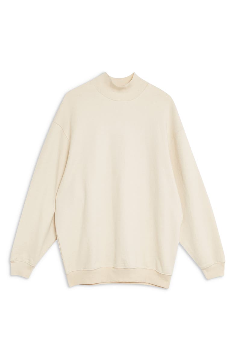 Topshop Oversized Mock Neck Sweatshirt, Alternate, color,