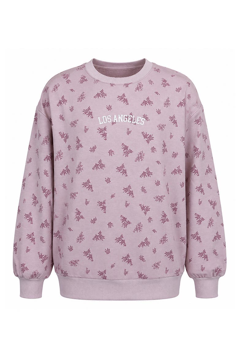 Kids' Los Angeles Floral Graphic Sweatshirt, Main, color, MAUVE