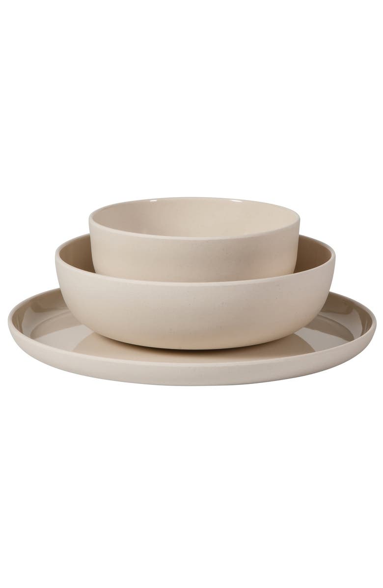 Gibson Home Candy Skies 12 Piece Wheat Straw Melamine Dinnerware Set, Alternate, color, Taupe