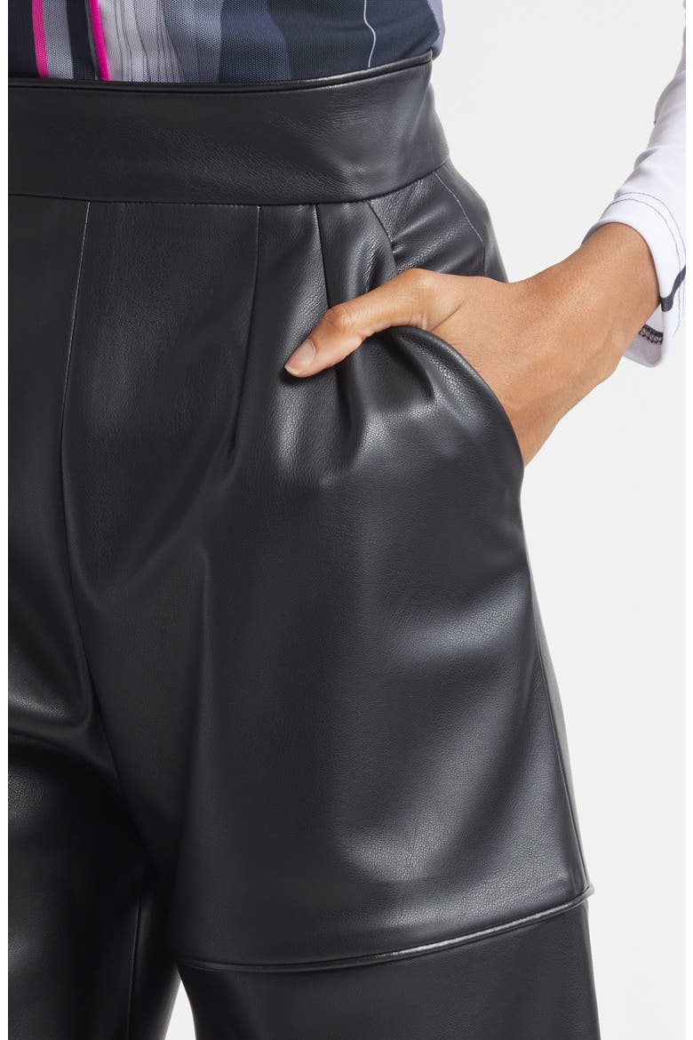 Lata Wide Leg Leather Pants, Alternate, color, BLACK