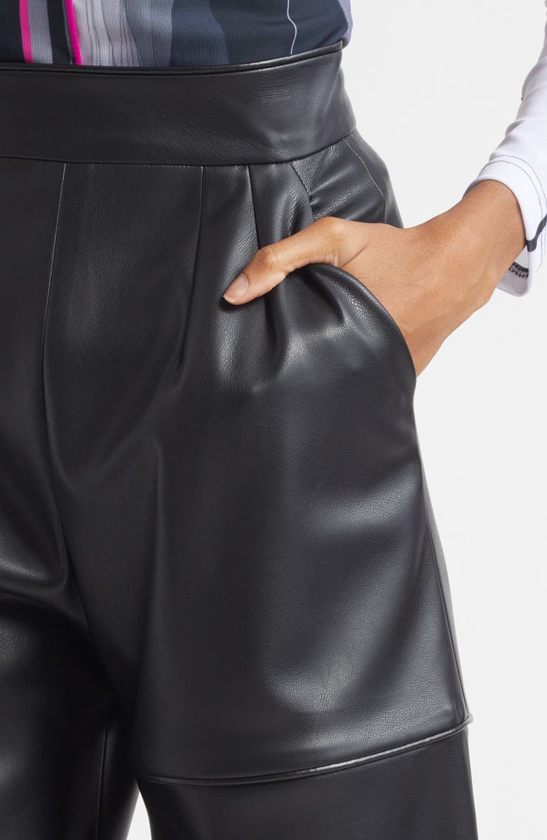 ISRAELLA KOBLA Lata Wide Leg Leather Pants, Alternate, color, Black