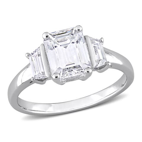 Moissanite Octagon 3-Stone Ring