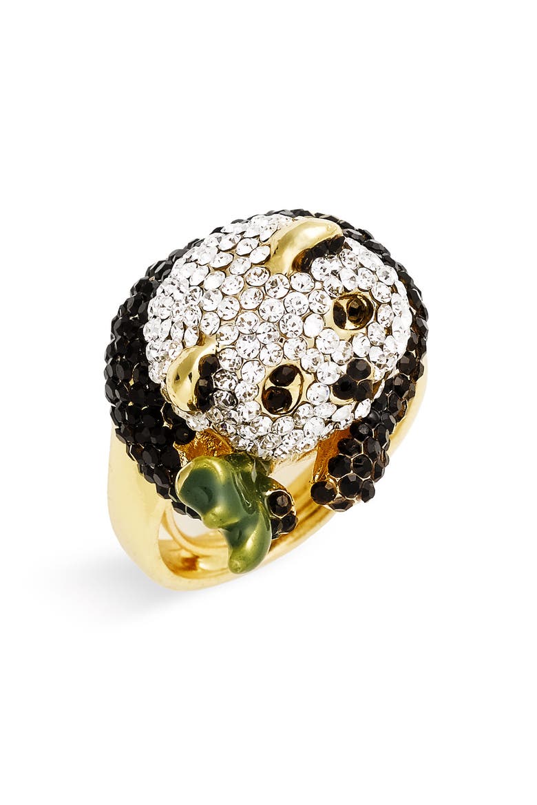 Design Group Panda Adjustable Ring (Nordstrom Exclusive), Main, color, BLACK CRYSTAL