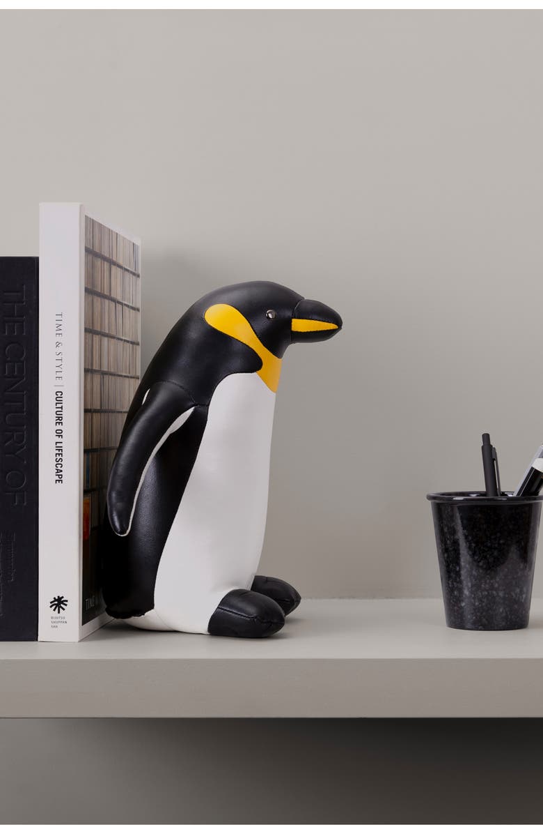 Zuny King Emperor Penguin Bookend, Alternate, color, Black White