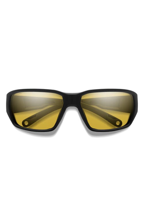 Smith Hookset 62mm Chromapop™ Polarized Oversize Wraparound Sunglasses In Black