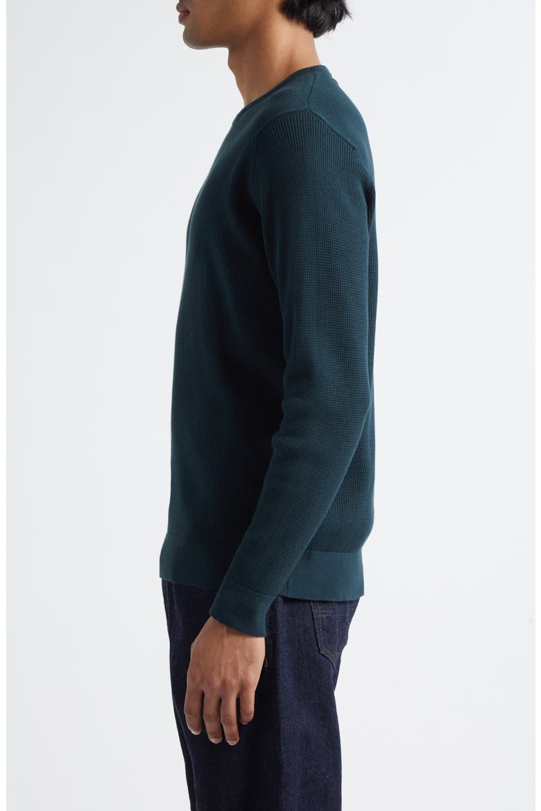 Calix Thermal Stitch Sea Island Cotton Sweater, Alternate, color, RAINFOREST