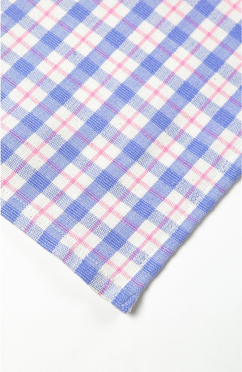 Archive New York Handwoven Colorful Plaid Cotton Table Runner, Alternate, color, Blue