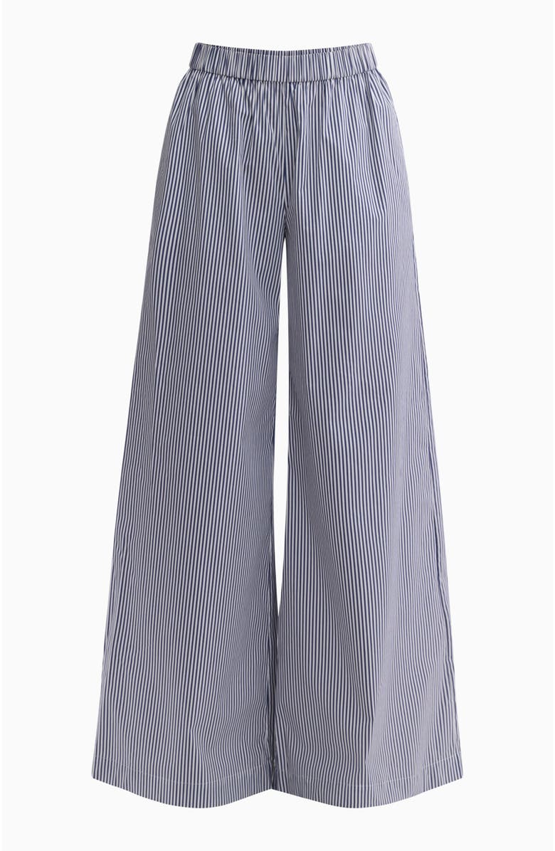 Rebecca Taylor Joselene Poplin Pant, Alternate, color, Navy Stripe