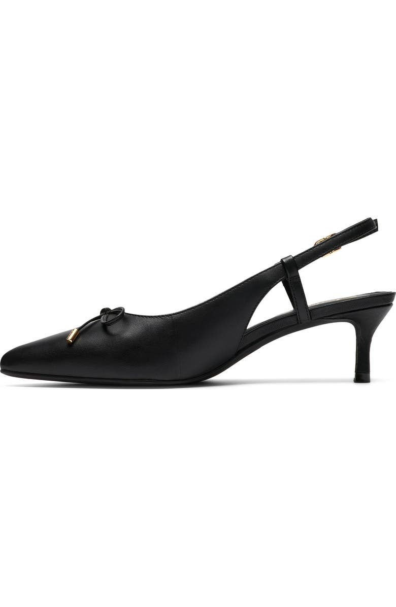 Clarks<sup>®</sup> Zarey Bow Pointed Toe Slingback Pump, Alternate, color, Black Leather