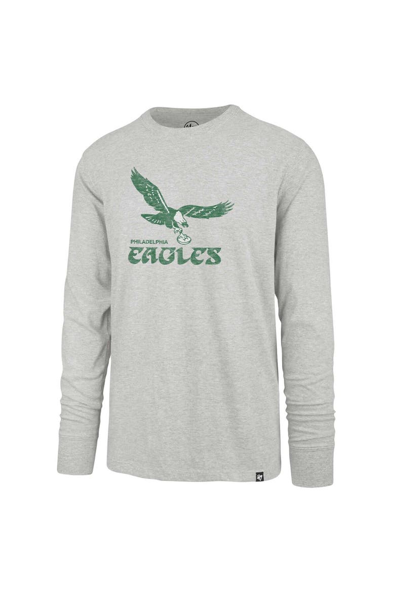 Men's '47 Gray Philadelphia Eagles Premier Franklin Long Sleeve T-Shirt, Alternate, color, Gray