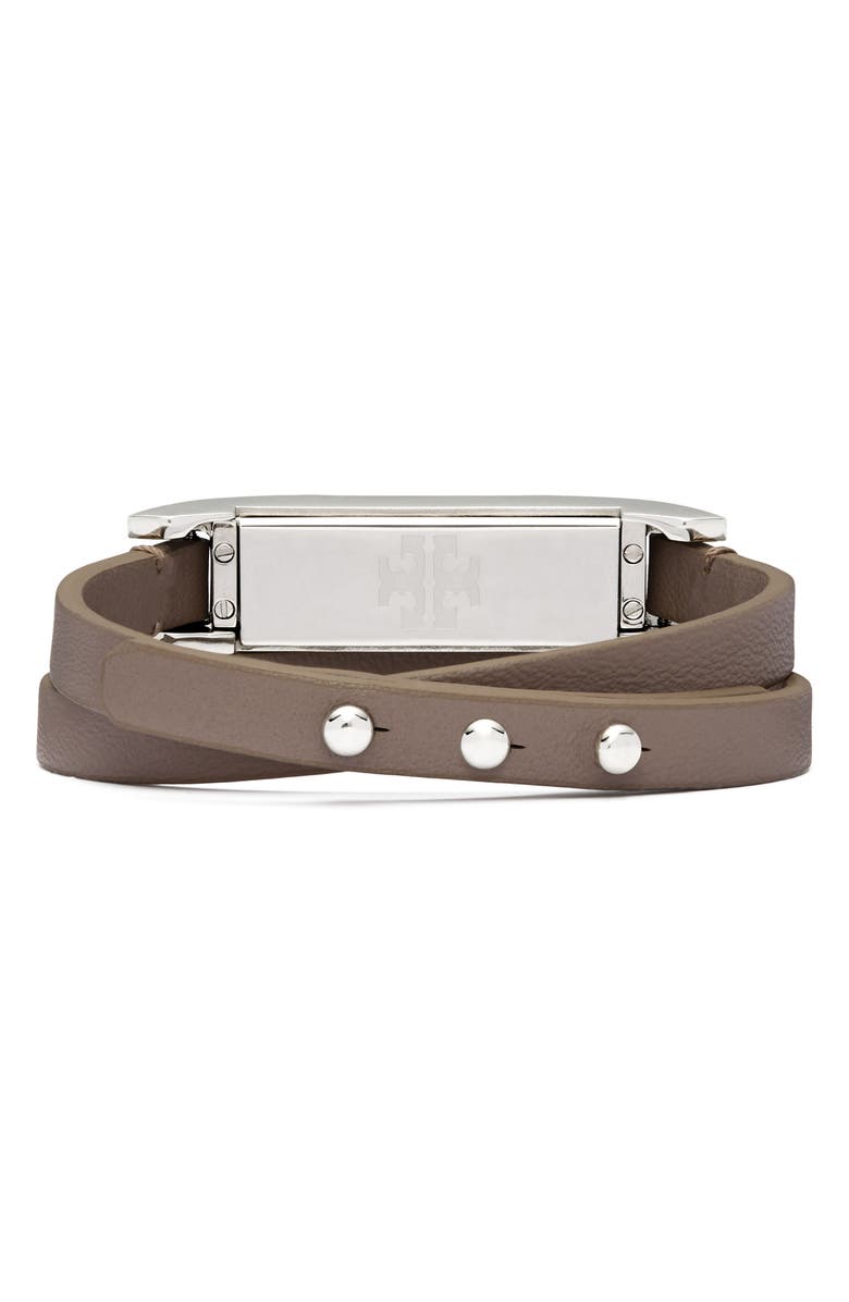 Tory Burch for Fitbit<sup>®</sup> Leather Wrap Bracelet, Alternate, color,