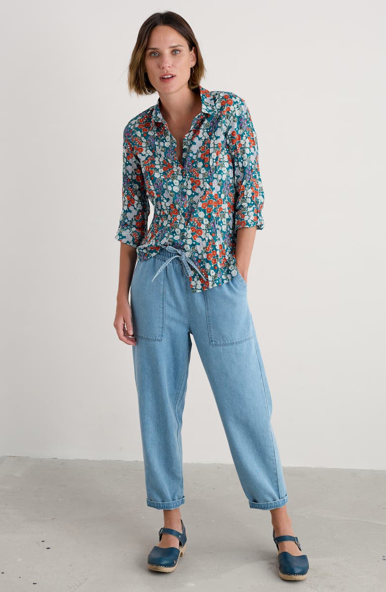 Seasalt Cornwall Larissa Floral Organic Cotton Button-Up Shirt, Alternate, color,