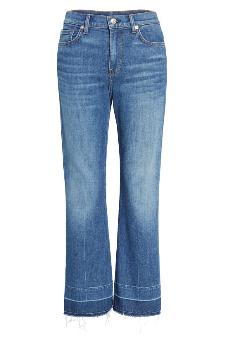 7 For All Mankind® Ali Split Hem Crop Flare Jeans, Alternate, color, SUNRISE- LXSR