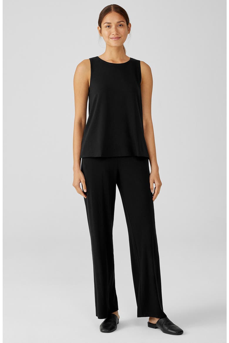 Jewel Neck Jersey Tank, Alternate, color, BLACK
