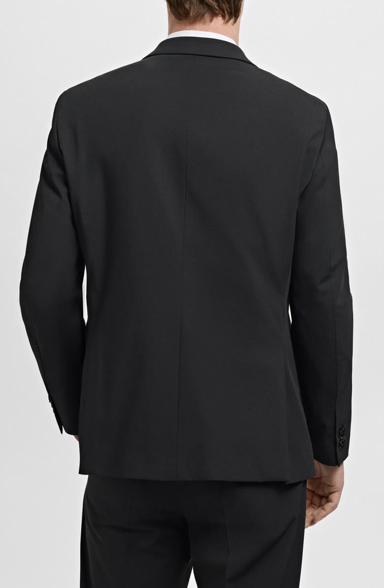 MANGO London Regular Fit Navy Blazer, Alternate, color, Black