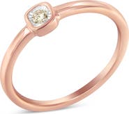 Haus of Brilliance 14K Rose Gold Plated Sterling Silver Square Diamond Accent Miracle-Set Promise Ring