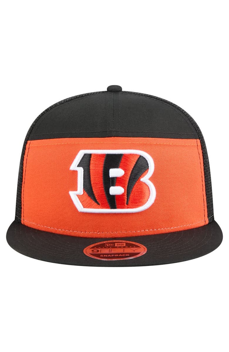 New Era Men's New Era Orange/Black Cincinnati Bengals Outdoor Split Panel 9FIFTY Snapback Hat, Alternate, color, Orange