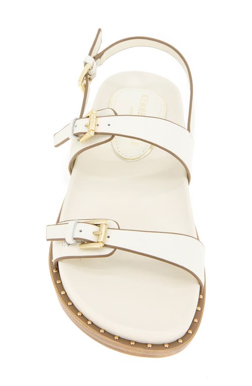 Kenneth Cole Drinity Flat Slingback Sandal In Cream Leather
