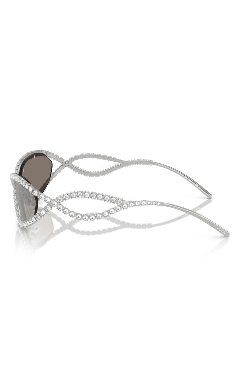 Swarovski 65mm Irregular Sunglasses, Alternate, color, Silver