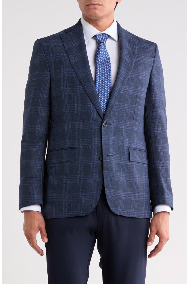 Elex Plaid Wool Sport Coat, Main, color, MID BLUE