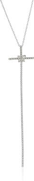 SUZY LEVIAN Cubic Zirconia Floral Cross Pendant Necklace