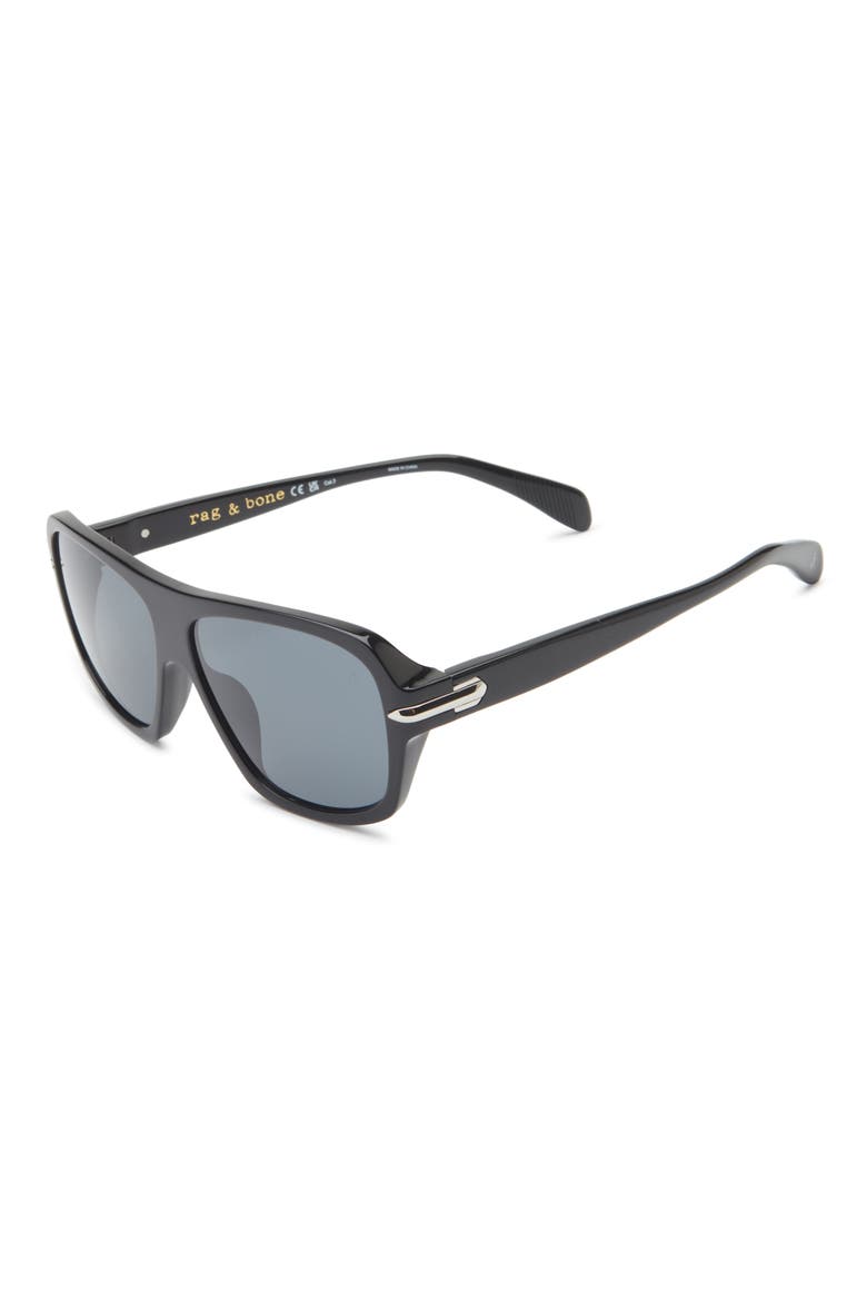 57mm Shield Sunglasses, Alternate, color, BLACK