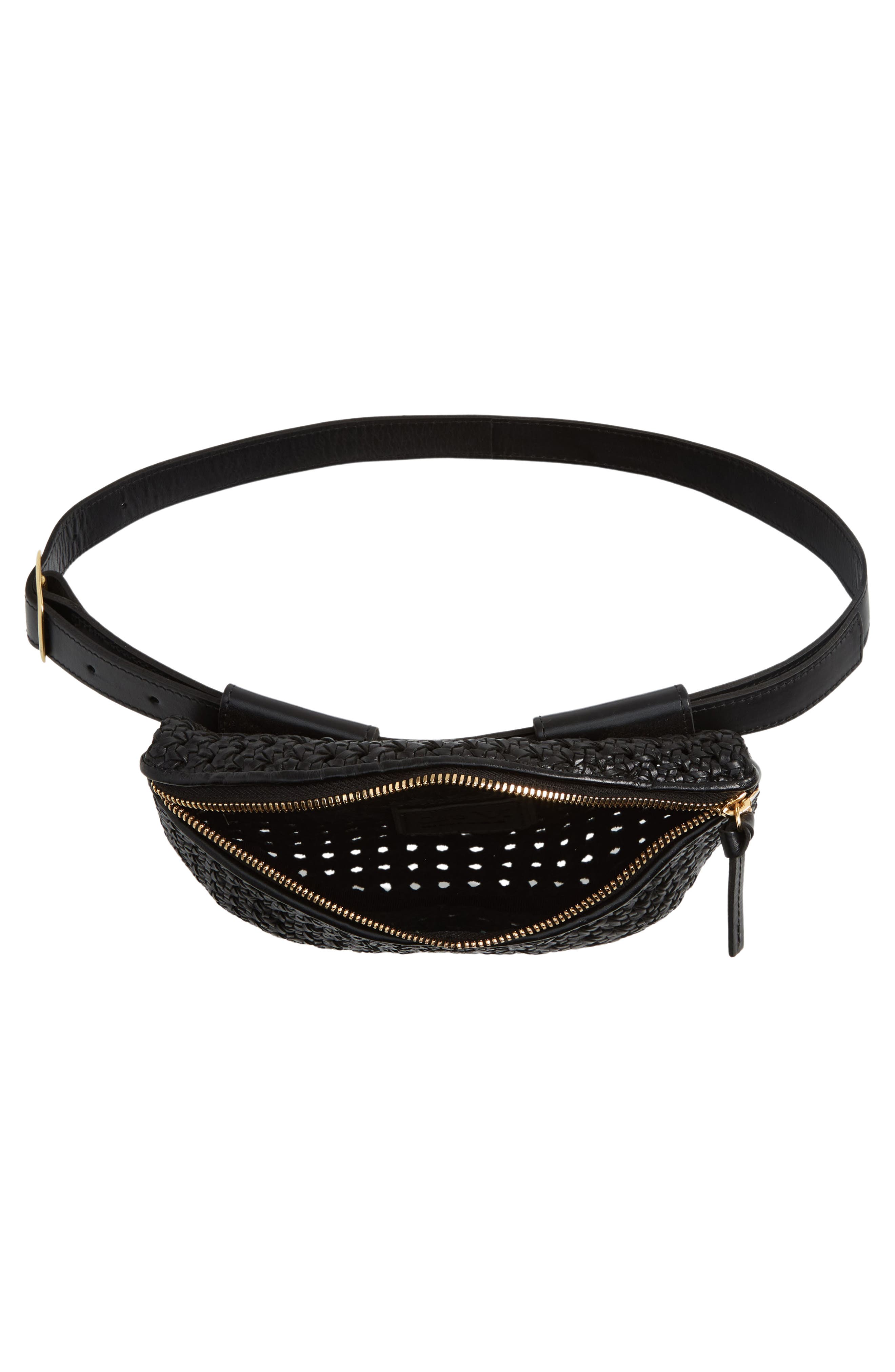 Clare V. Woven Leather Belt Bag, Alternate, color, 