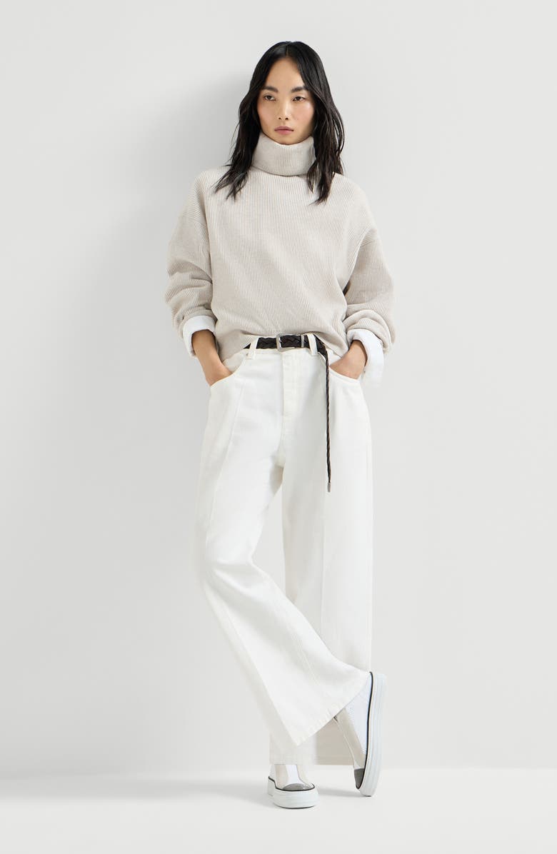 Brunello Cucinelli Contemporary Square trousers, Alternate, color, Ivory