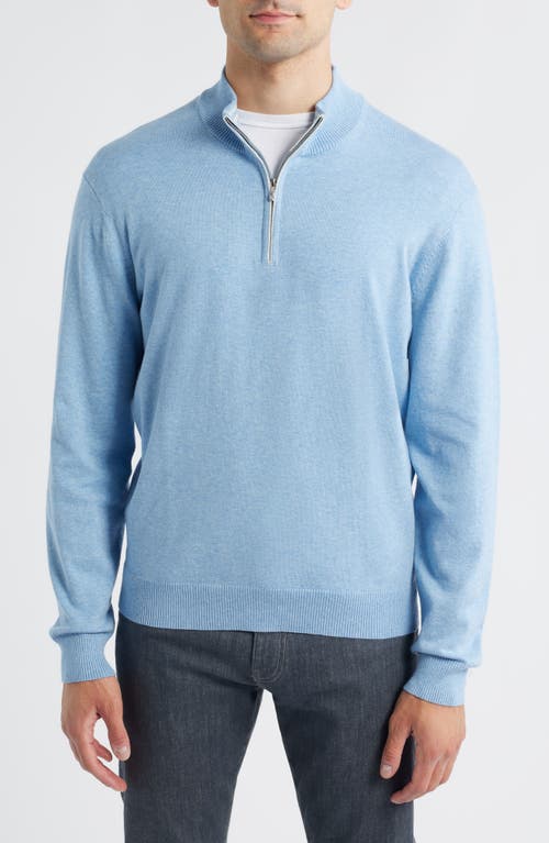 Johnnie-o Desmond Half Zip Sweater In Blue