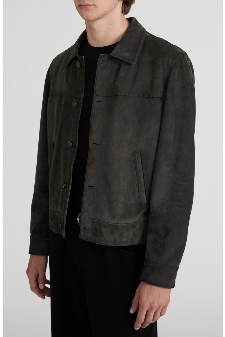 Suede Jacket, Alternate, color, DARK GREY
