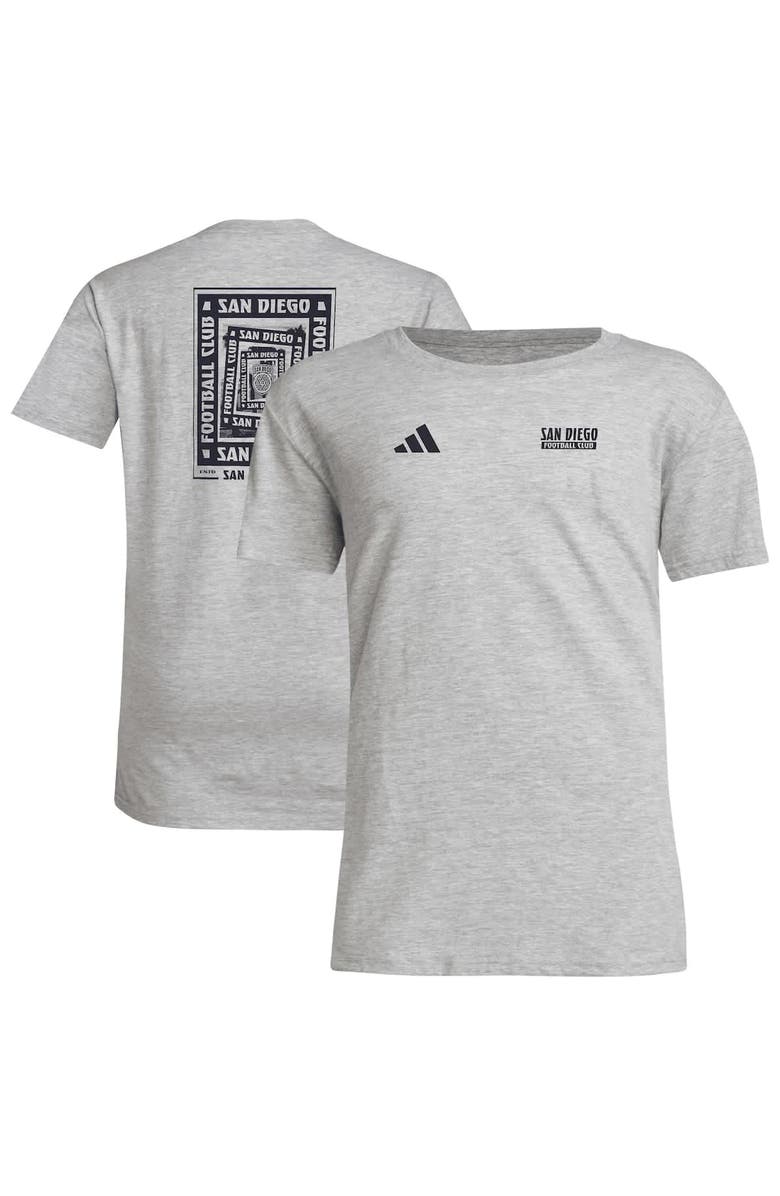 adidas Youth adidas  Gray San Diego FC Local Wrap T-Shirt, Main, color, Gray