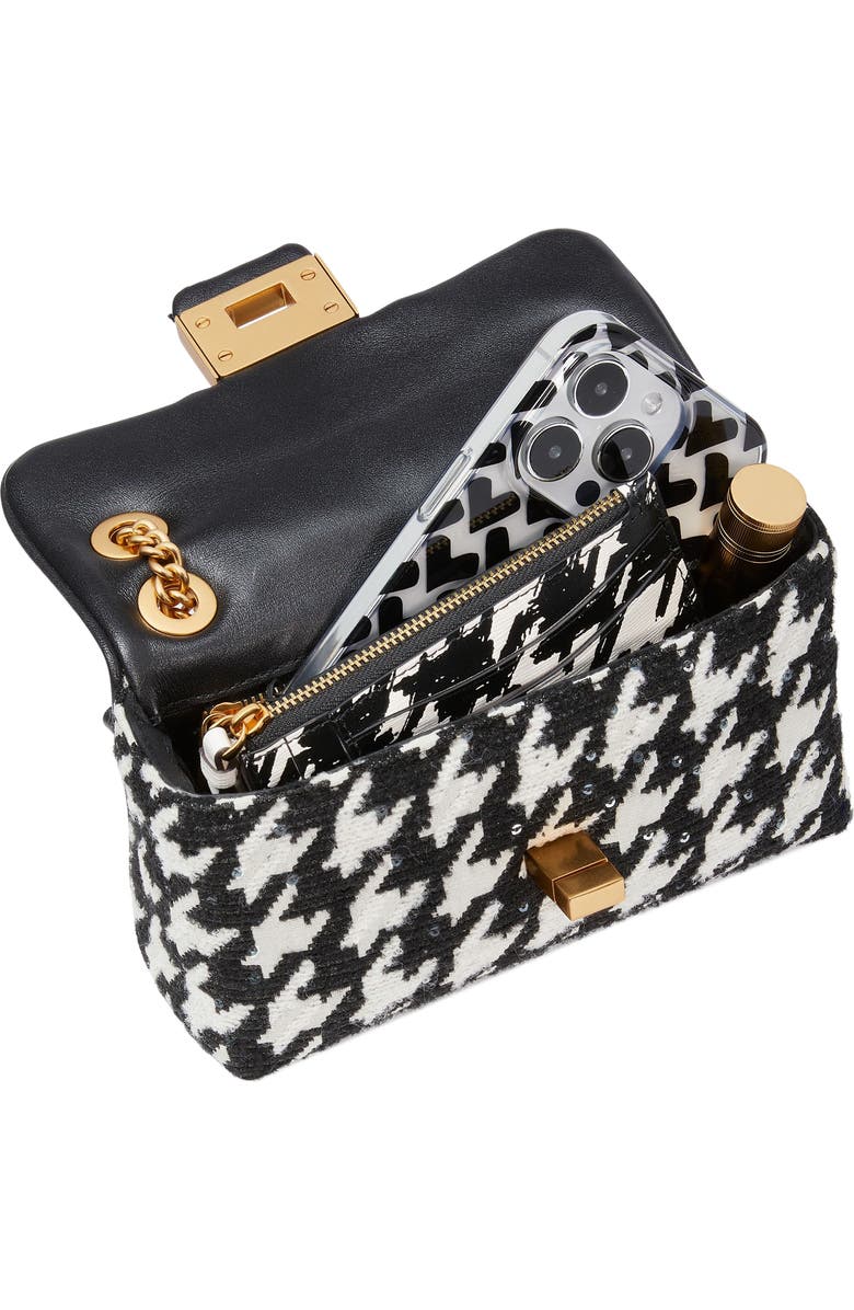Kate Spade New York evelyn sequin houndstooth convertible crossbody bag, Alternate, color,