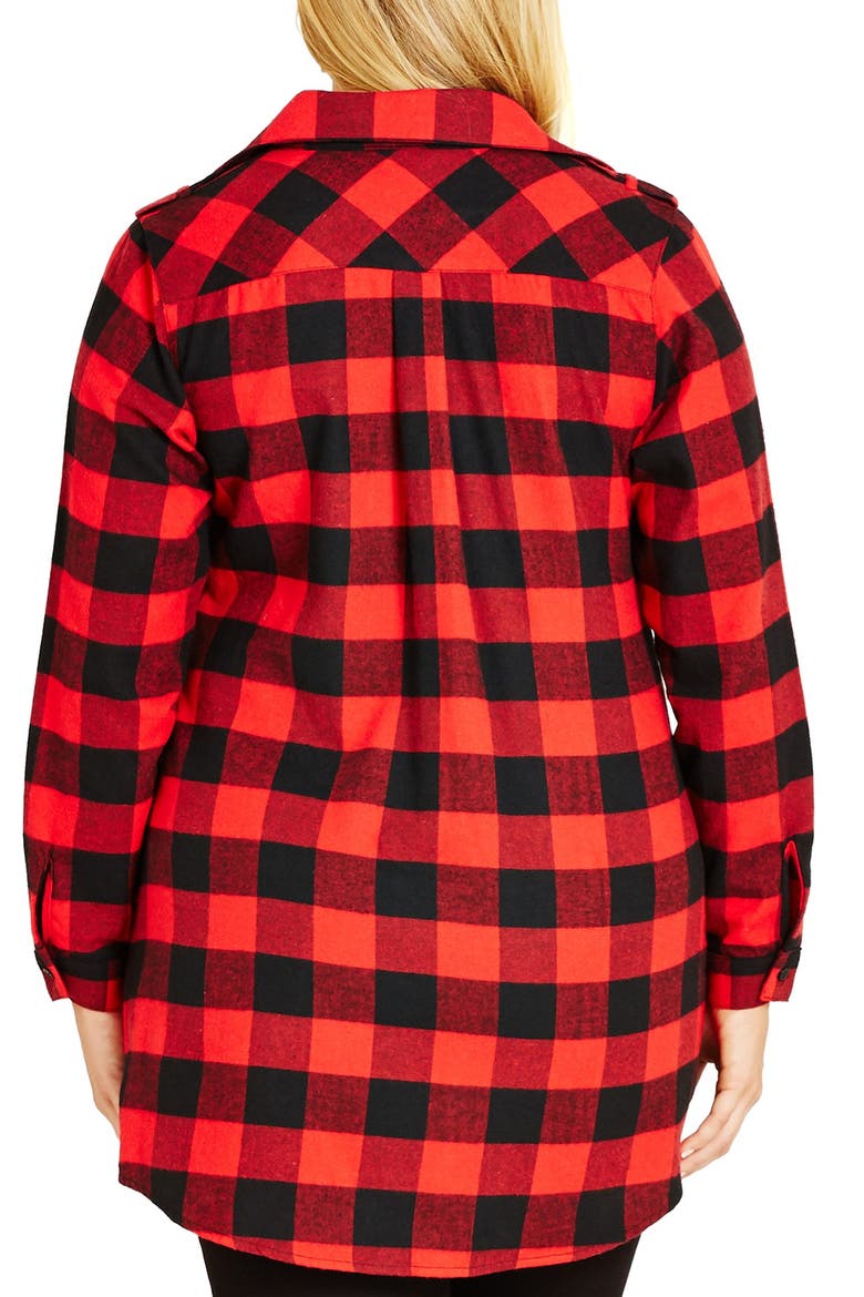 Plaid Boyfriend Shirt, Alternate, color, RED