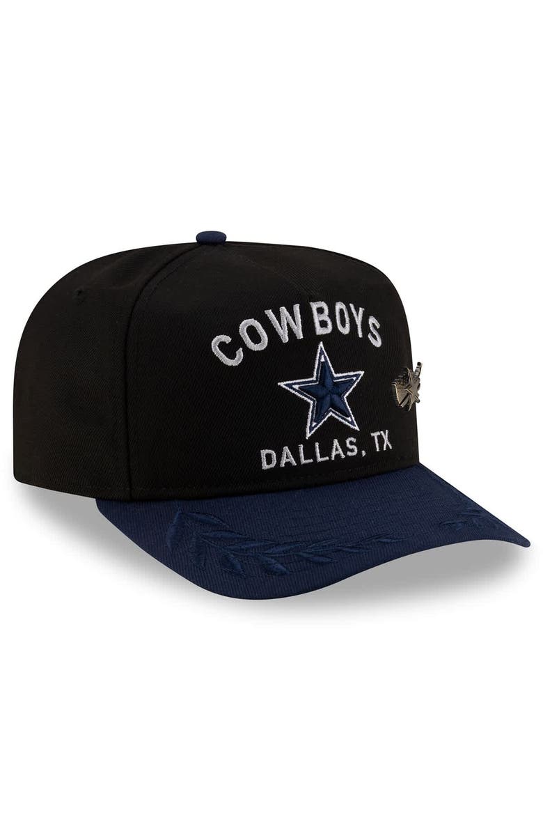 Men's New Era Black/Navy Dallas Cowboys 2025 NFL Draft On Stage A-Frame 59FIFTY Fitted Hat, Alternate, color, Black