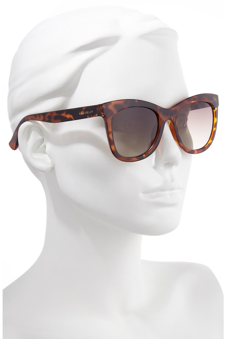 Manly 52mm Cat Eye Sunglasses, Alternate, color, DARK TORTOISE/ BROWN