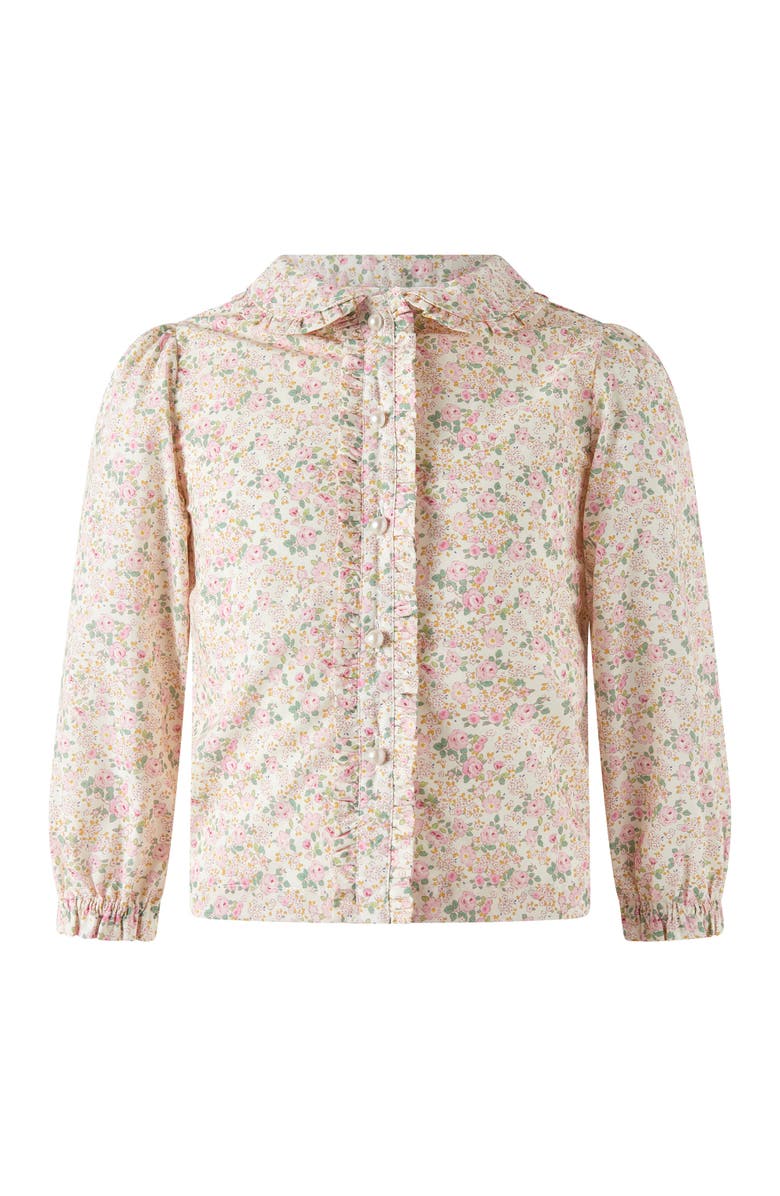 Rachel Riley Floral Blouse Cord Pinafore Set, Alternate, color, Pink