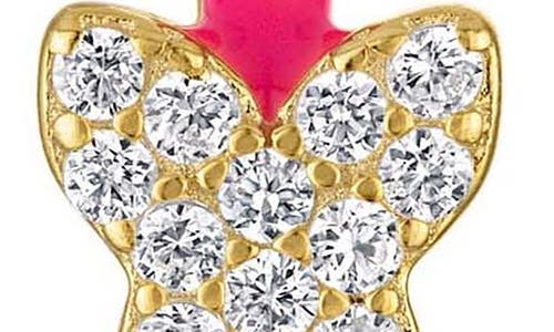 Fzn Kid's Cubic Zirconia Huggie Hoop Earrings In Yellow