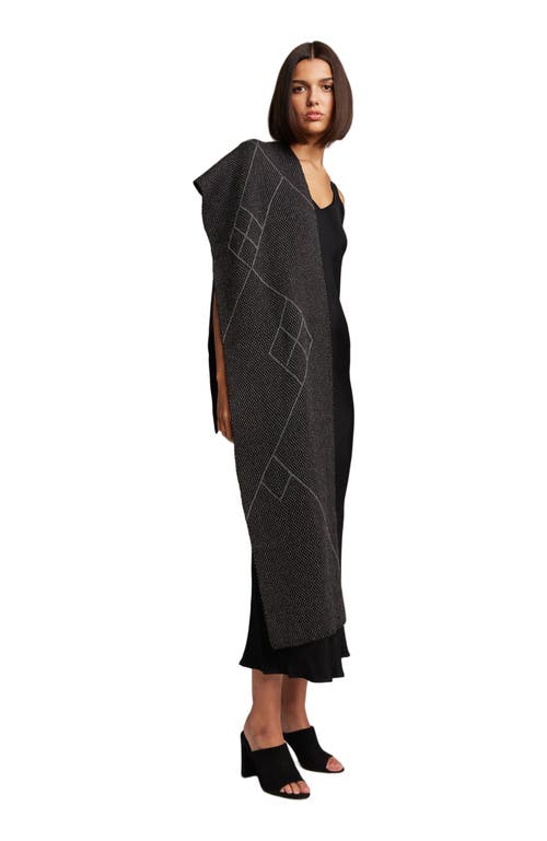 Voz Che Scarf in Baby Alpaca in Black/grey  product