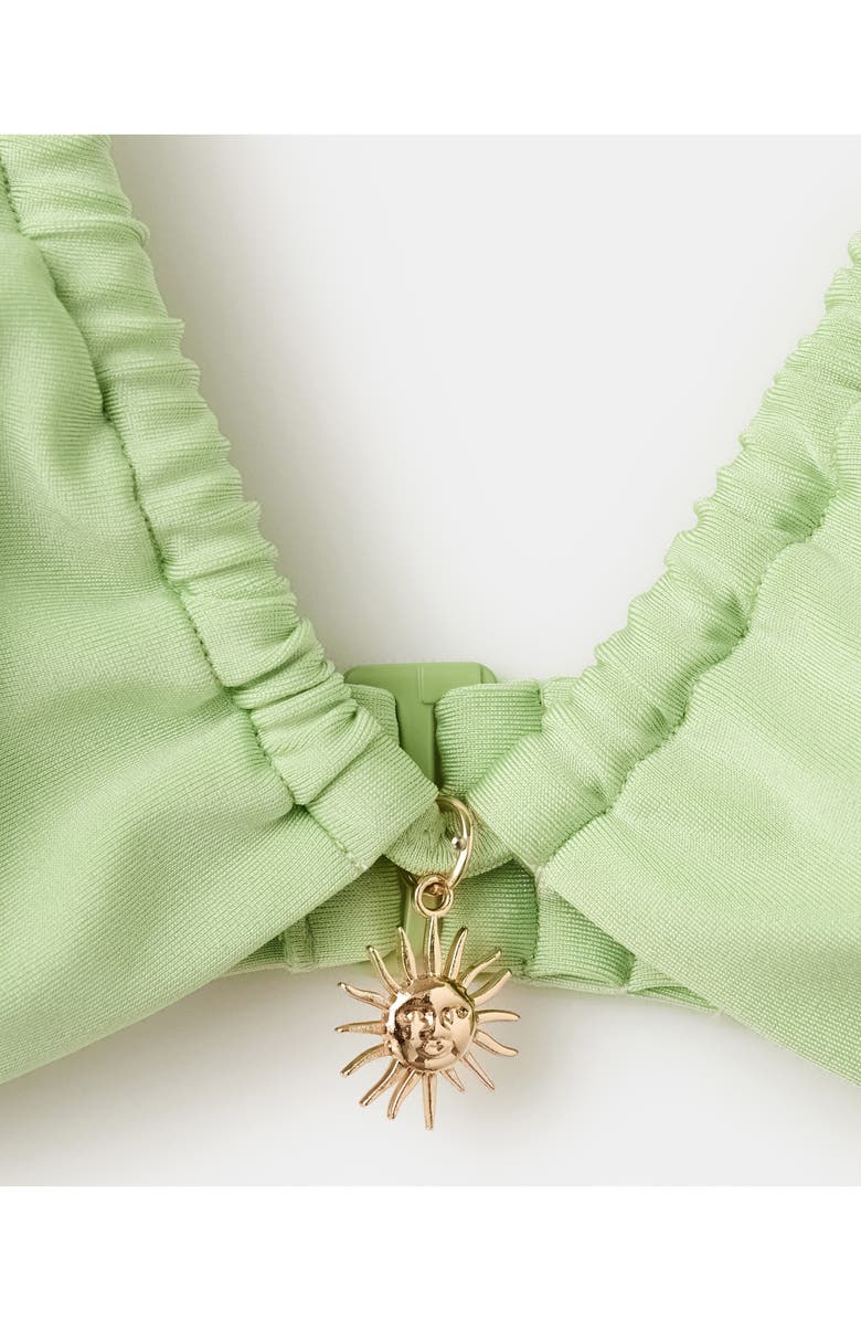 MANGO Charm Bandeau Bikini Top, Alternate, color, Pastel Green