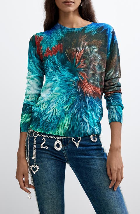 Graphic Lightweight Crewneck Sweater