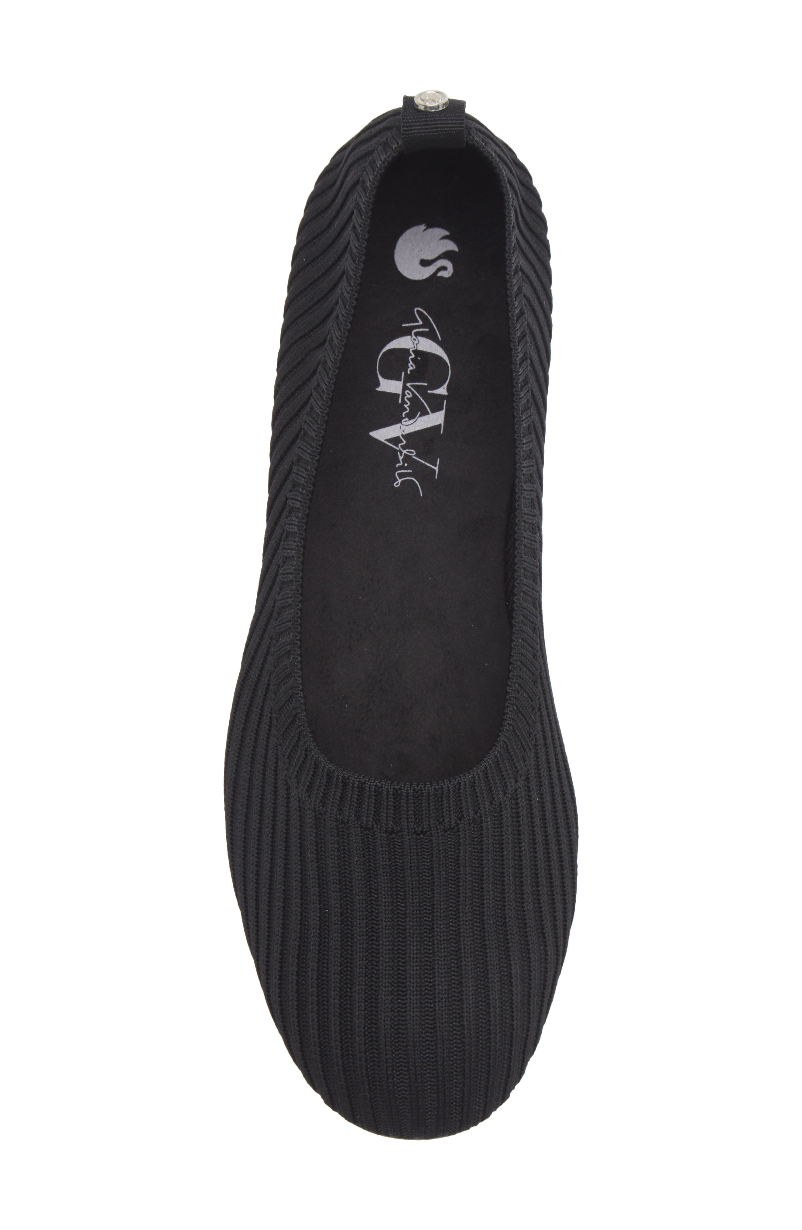 GLORIA VANDERBILT Jasmine Ribbed Knit Flat, Alternate, color, Black
