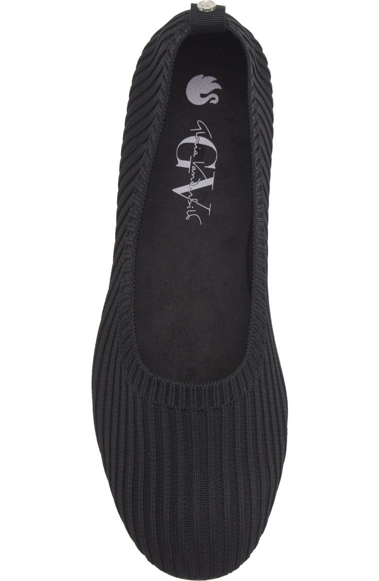 GLORIA VANDERBILT Jasmine Ribbed Knit Flat, Alternate, color, Black